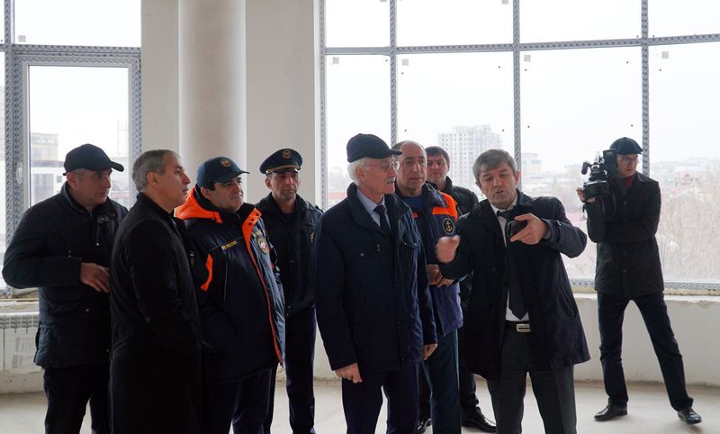 Рамазан Джафаров проинспектировал строительство здания Ситуационного центра Дагестана